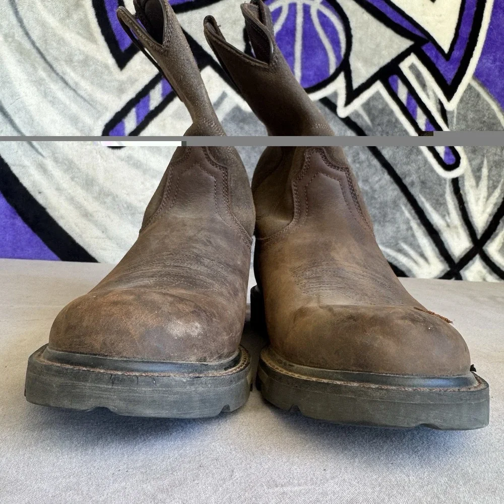 Size 10 - Ariat Style 10014238  Pull-On Distressed Brown Work Boots Men's